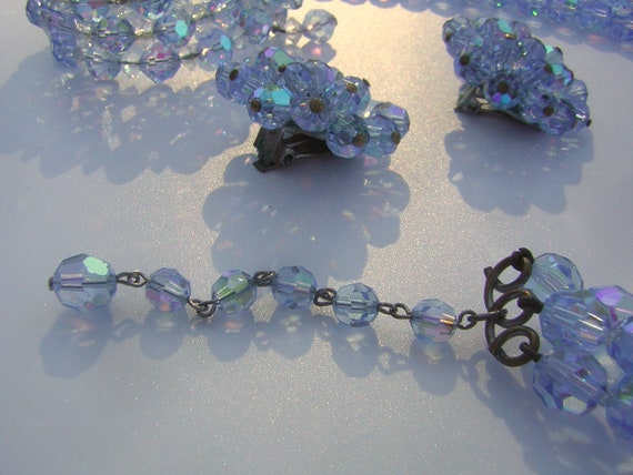 Vintage Crystal Parure Necklace Bracelet Earrings… - image 9