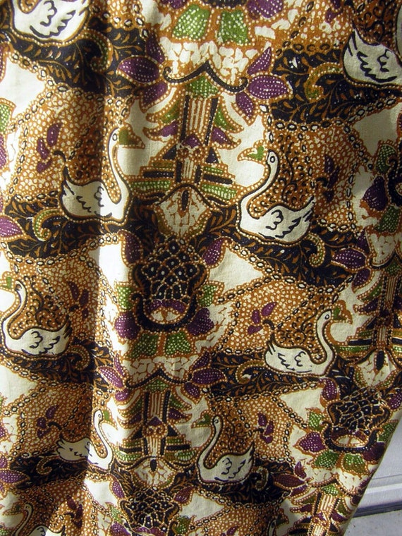 Vintage 70s Indonesian Batik Print Cotton Shirt -… - image 7