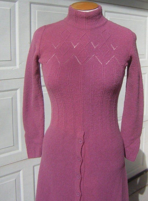 Sexy Sweater Dress Vintage 70s Made in Italy Ribb… - image 5