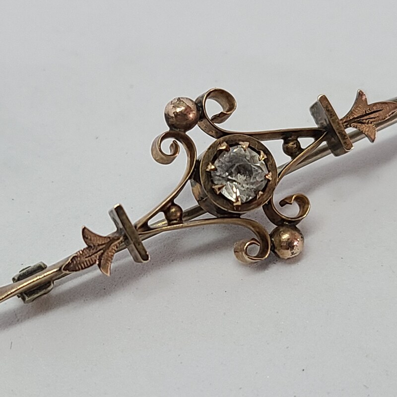Épingle Ancienne Victorienne Années 1900 - Croissant De Lune - Plaqué Or Jaune - Vintage