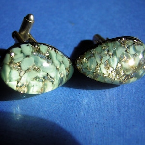 Vintage 50s Cufflinks Rockabilly Encased Lucite Hep Daddy Viva Las Vegas High Roller