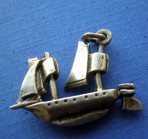 Sterling Silver SAIL BOAT Yacht Charm Mechanical Nautical Etsy