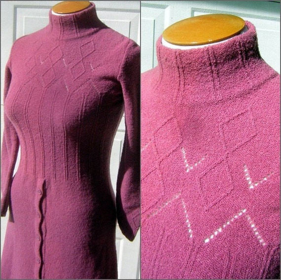 Sexy Sweater Dress Vintage 70s Made in Italy Ribb… - image 1