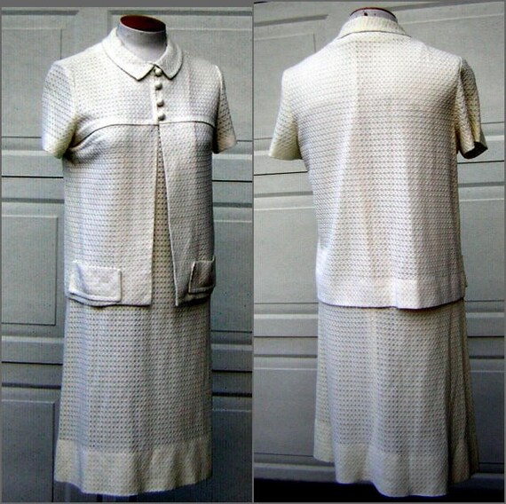 Vintage White Knit Dress and Jacket Set, R&K Orig… - image 3