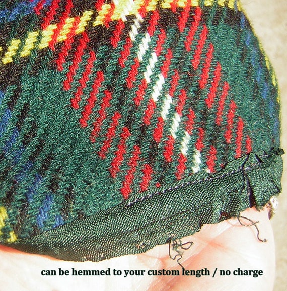 Vintage PENDLETON Plaid Wool Dark Green Red 60s /… - image 7