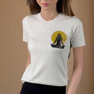 Personalized T-shirt Women, Ribbed Knit Tee, Basic Tee, Summer top, Custom Shirt for Woman, Summer Minimalist tshirt, Unique gift idea