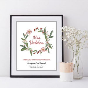 Personalized Gift For Teacher from Student, PRINTABLE Teacher Appreciation Gift, End of Year Teacher Thank You Gift, Kindergarten, Preschool