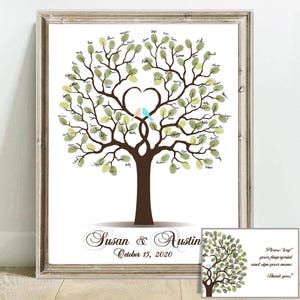 Wedding Guest Book Alternative Wedding Guestbook PRINTABLE Custom Wedding Tree Guest Book Ideas Guestbook Alternative Fingerprint Tree Heart