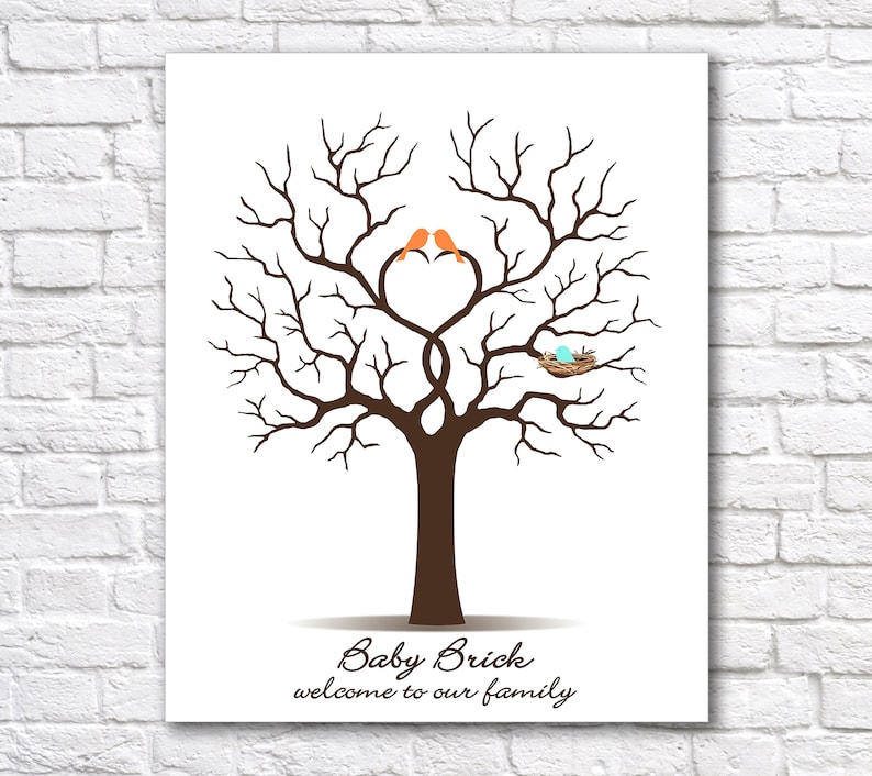 Custom Baby Shower Guest Book Ideas Personalized Fingerprint Etsy