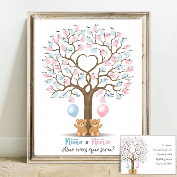 Baby Shower Guest Book & Game - Bear Theme Party Decor With Pen For Gender Reveal & Showers