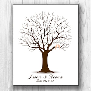 Personalized Wedding Guest Book Alternative Wedding Tree Guest Book, Fingerprint Tree Guestbook Sign in, custom guest book ideas with birds
