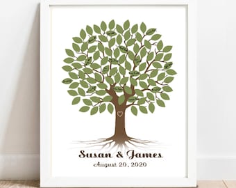 Wedding Guest Book Alternative, Wedding Tree Guest Book Ideas, Custom Guestbook Print, Personalized Gift for Bride, PRINTABLE Party Sign