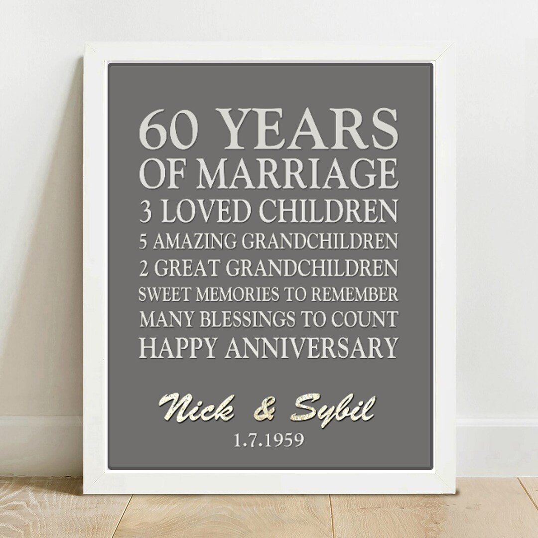 Personalized Wedding Anniversary Gift For Parents 60th Or ANY YEAR personalized-wedding-anniversary-gift-for-parents-60th-or-any-year