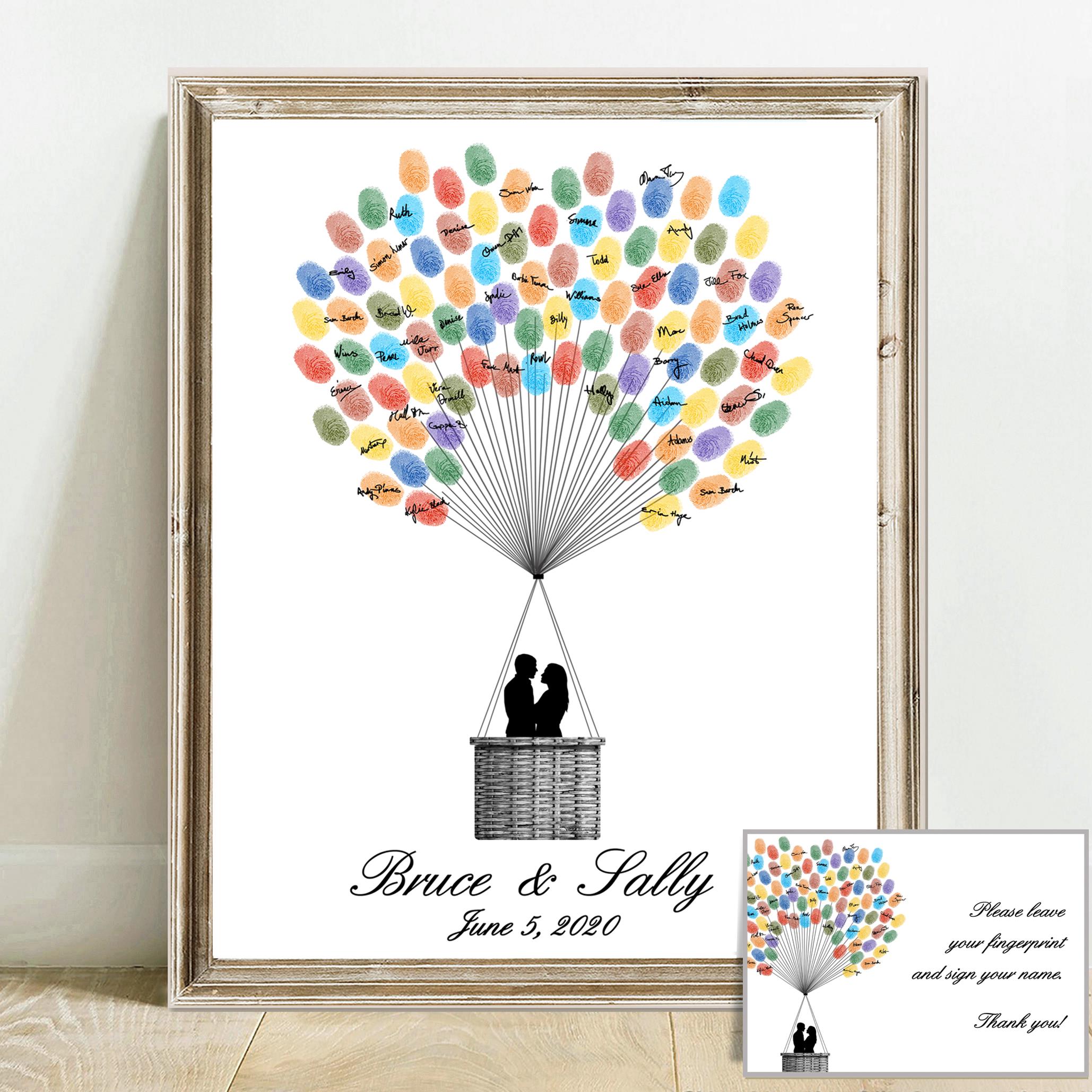 Wedding Guest Book Alternative Custom Guest Book, Thumbprint Hot