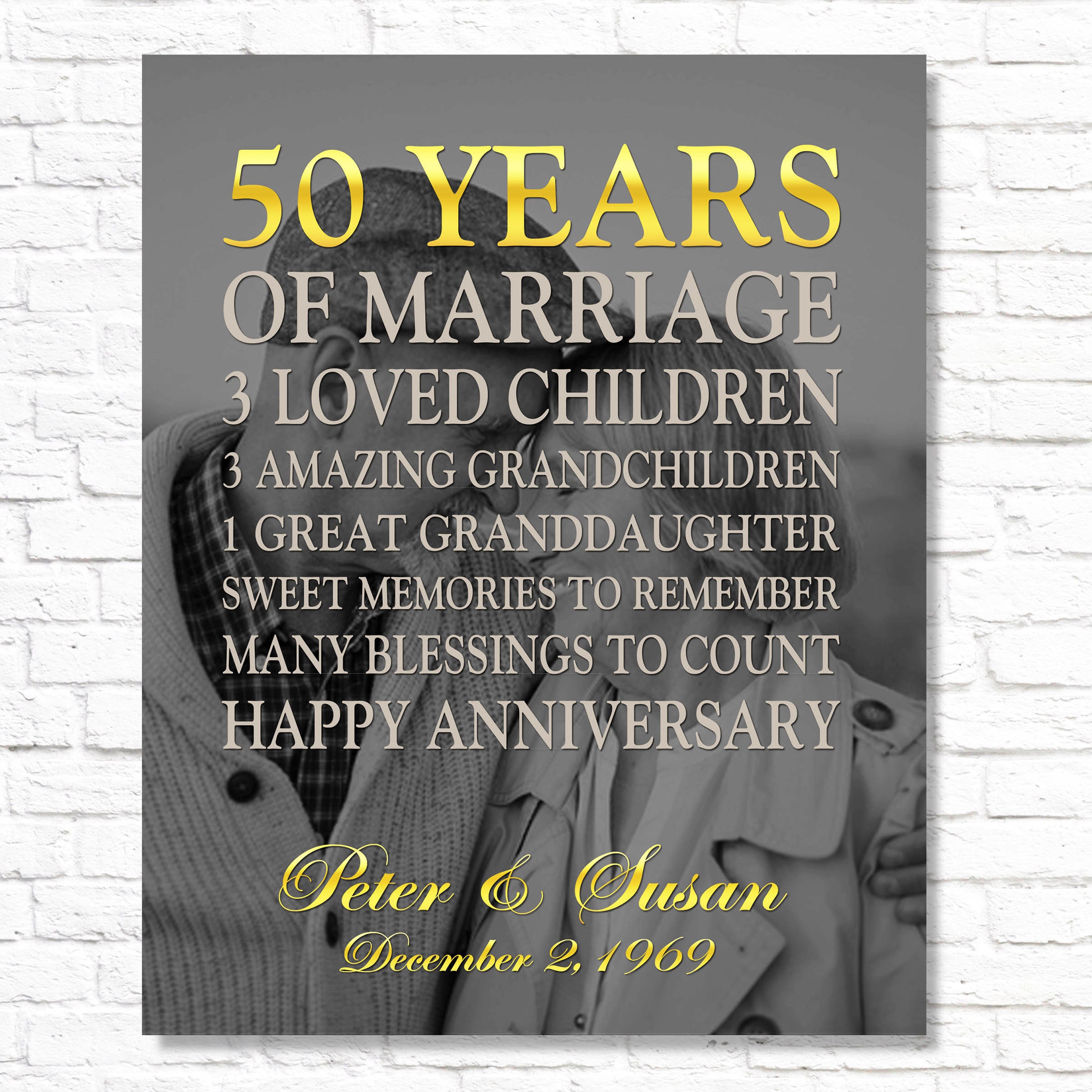 50th Wedding Anniversary Gift, 50th Wedding Anniversary Gifts for Pare – We  Sell Pictures