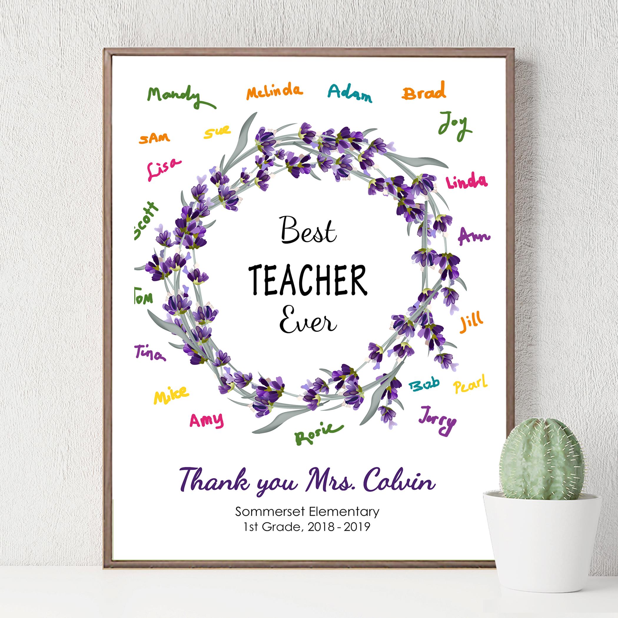 Personalized Teacher Appreciation Gift With Wild Flowers End of Year ...