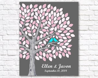 Personalized Wedding Guest Book Digital Print Wedding Tree Guestbook Alternative Unique Wedding Party Sign, Custom Printable Gift for Bride