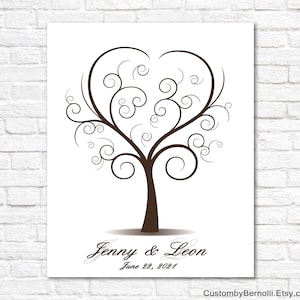 Personalized Wedding Guest Book Alternative Fingerprint Guestbook Thumbprint Tree Printable Custom Guest Book Finger Print Tree Wall Art