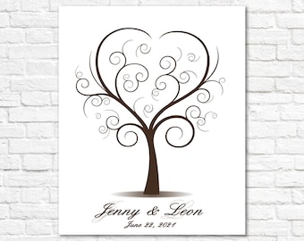 Livro de visitas personalizado para casamento, livro de visitas com impressão digital alternativa, árvore de impressão digital, livro de visitas personalizado, arte de parede com impressão digital