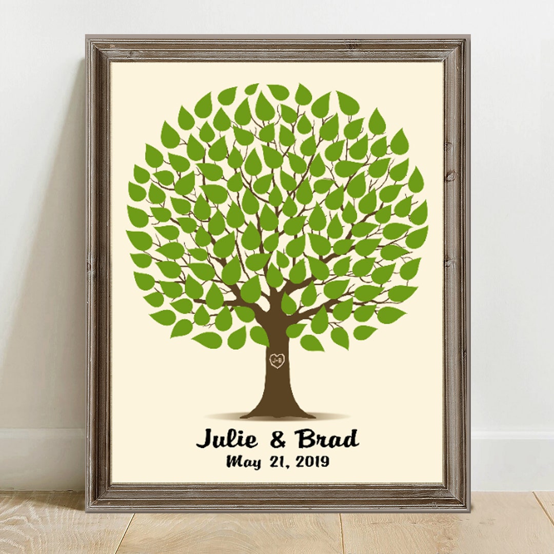 Wedding Guest Book Alternative, Printable Guestbook Tree, Custom ...