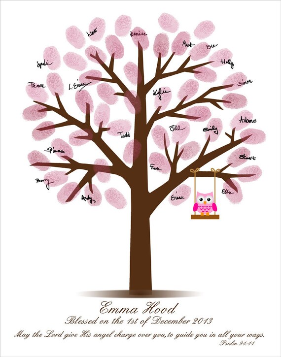 Baby Shower Fingerprint Tree Guestbook Image 0