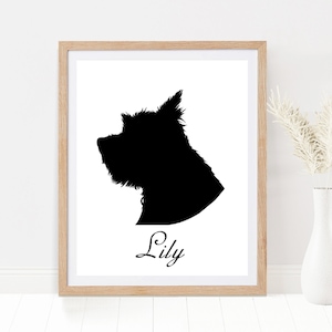 Custom Dog Silhouette From Photo, Gift for Dog Mom Dad, Personalized Dog Art, Dog Cat Portrait, Printable Pet Silhouette Gift for Dog Lovers