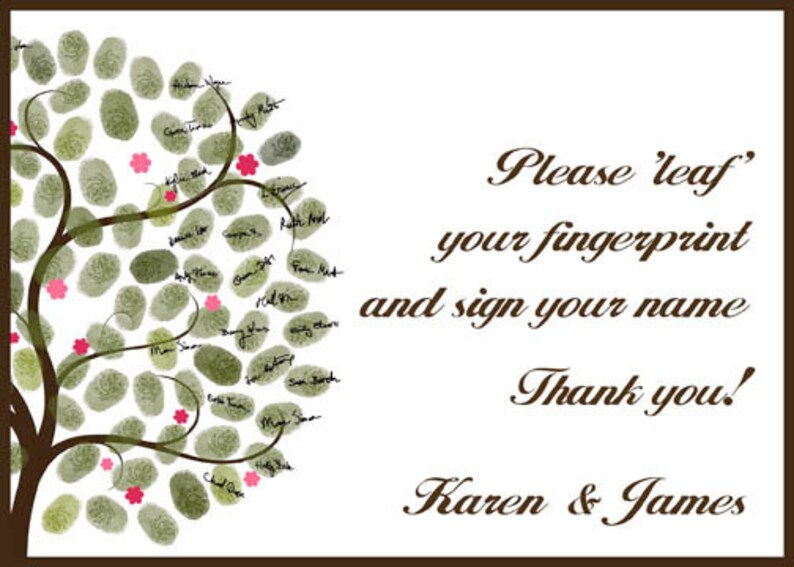 Personalized Thumbprint Wedding Guest Book Alternative Tandem Etsy