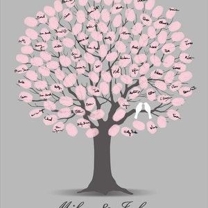 Wedding Guestbook, Guest Book Tree, Wedding Tree Guest Book Ideas Guestbook Alternative PRINTABLE Fingerprint Tree Thumbprint Finger Print