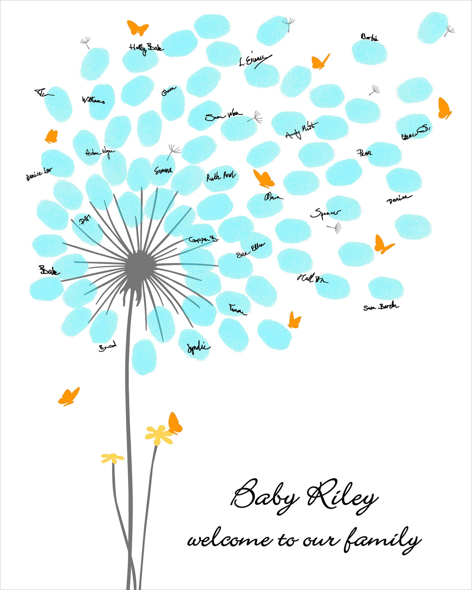 Fingerprint Baby Shower Guest Book Alternative PRINTABLE | Etsy