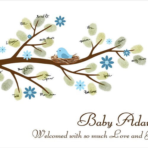 Rainbow Heart Baby Shower Guest Book Tree PRINTABLE Wall Art - Etsy
