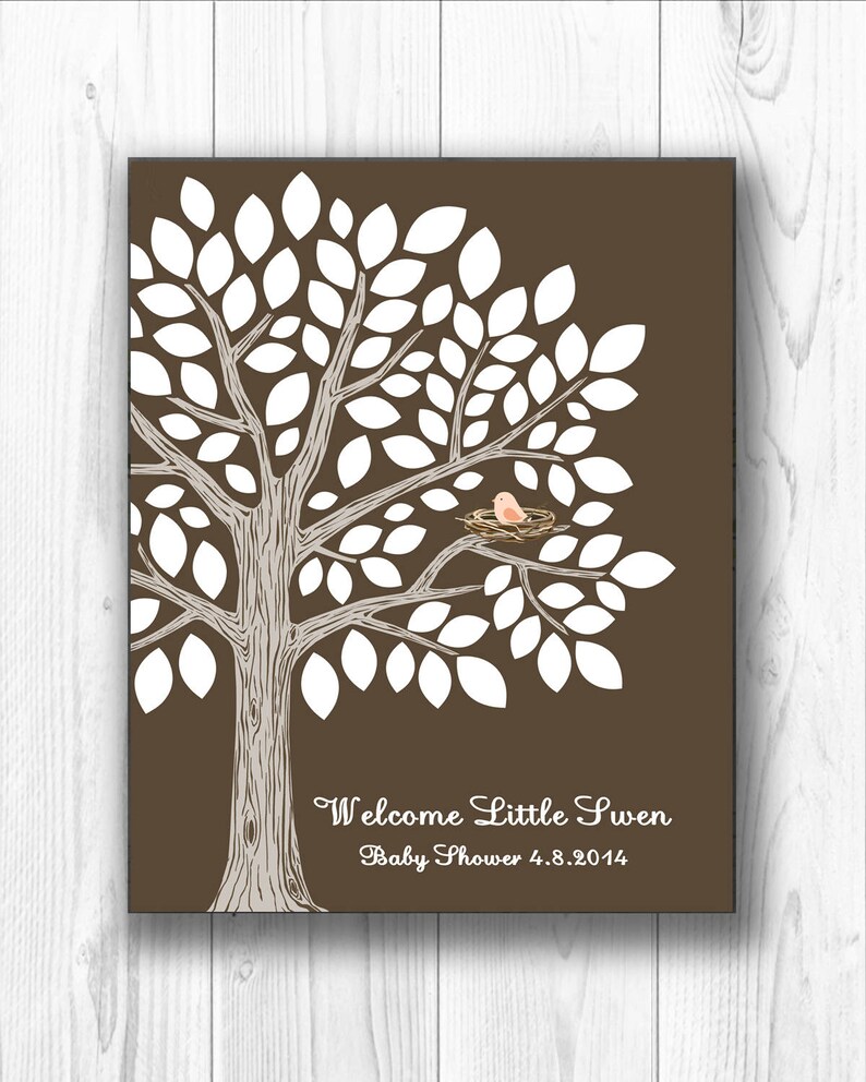 Baby Shower Guest Book Personalized Signature Tree Baby Etsy Baby Shower Guest Book Personalized Signature Tree Baby Etsy