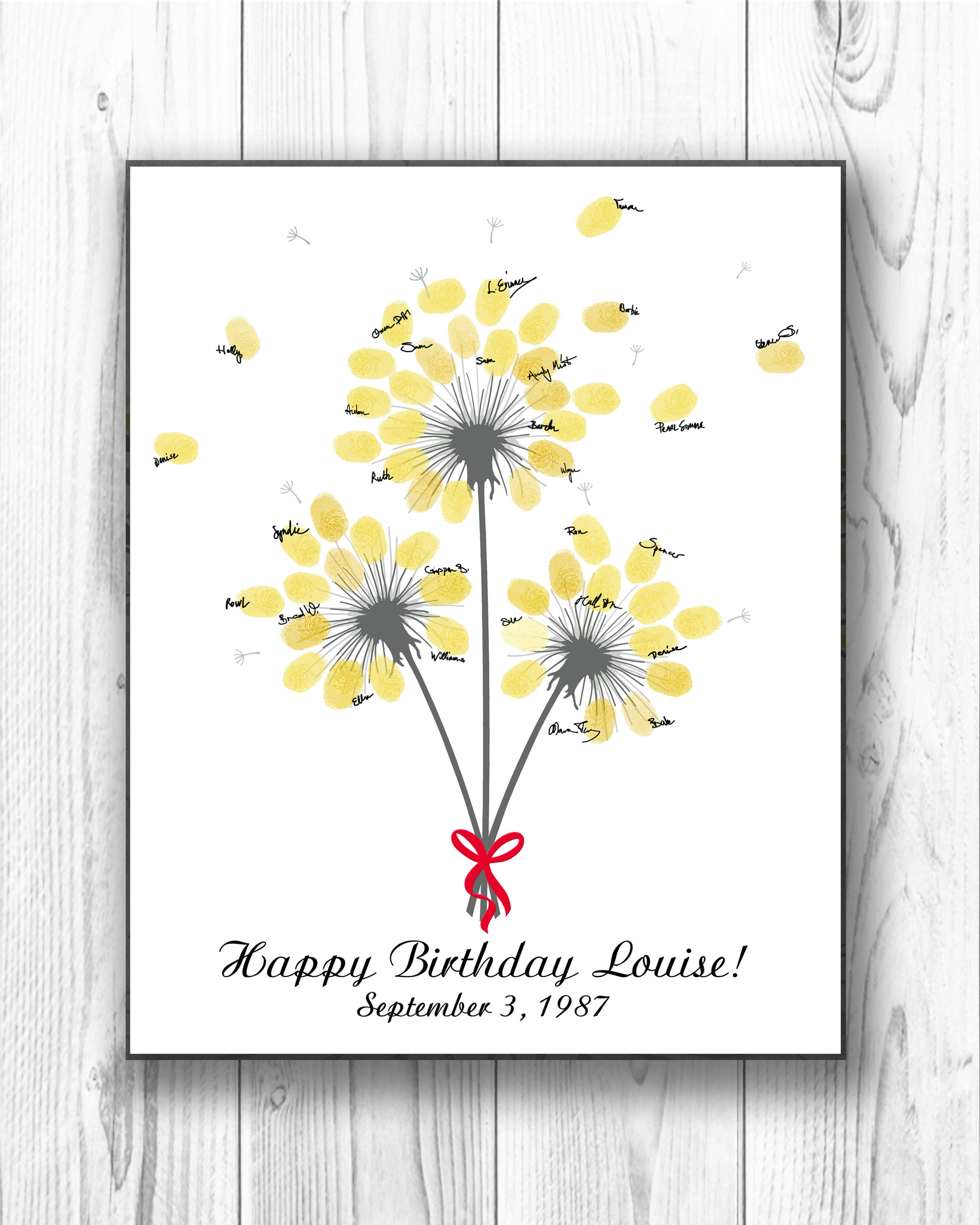 Birthday Gift Birthday Guest Book Alternative Personalized Etsy