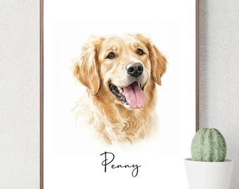 Personalized Pet Portrait from Photo Custom Dog or Cat Painting Customized Dog Portrait Memorial Gift for Dog Mom Dog Art Printable or Print