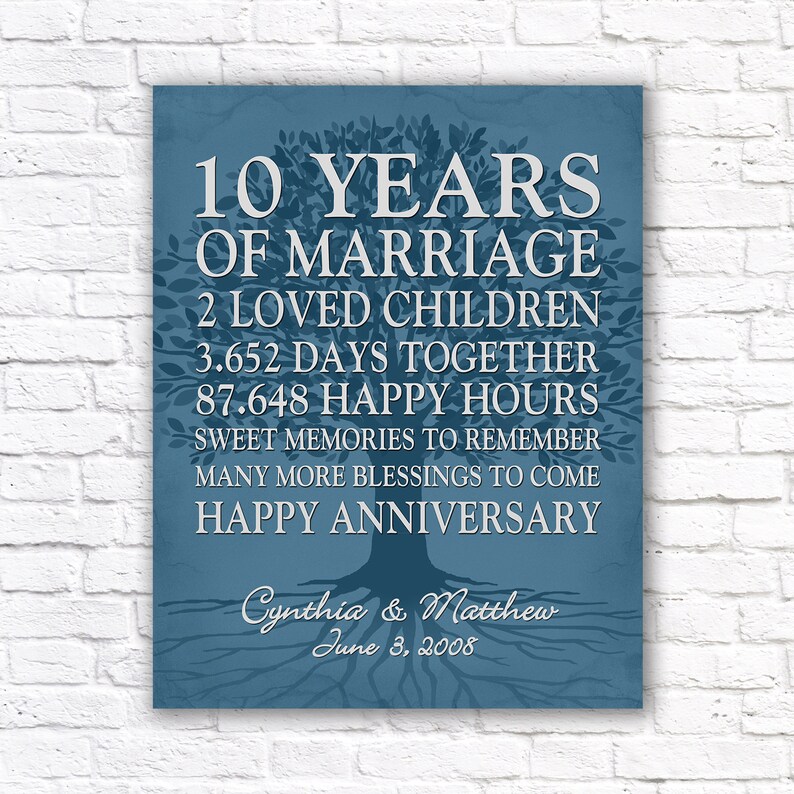 10th Wedding Anniversary Gift for Him Custom 10th Anniversary Etsy