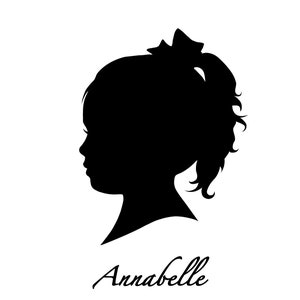 Custom Silhouette Portrait From Photo, Child Silhouette Print, Personalized Gift for Mom, Printable Family Silhouette Picture, Kid Profile image 4