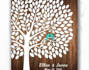 Rustic Wedding Guest Book Alternative, Wood Guestbook, Custom Wedding Tree, Personalized Wedding Sign, Party Decor Gift for Couple PRINTABLE