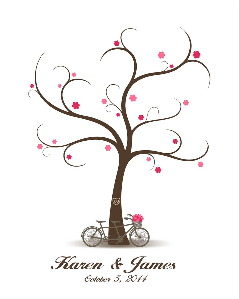 Pollice stampa albero tela libro degli ospiti matrimonio impronte digitali albero tampone di inchiostro personalizzabile con nome e DATA per la sposa doccia