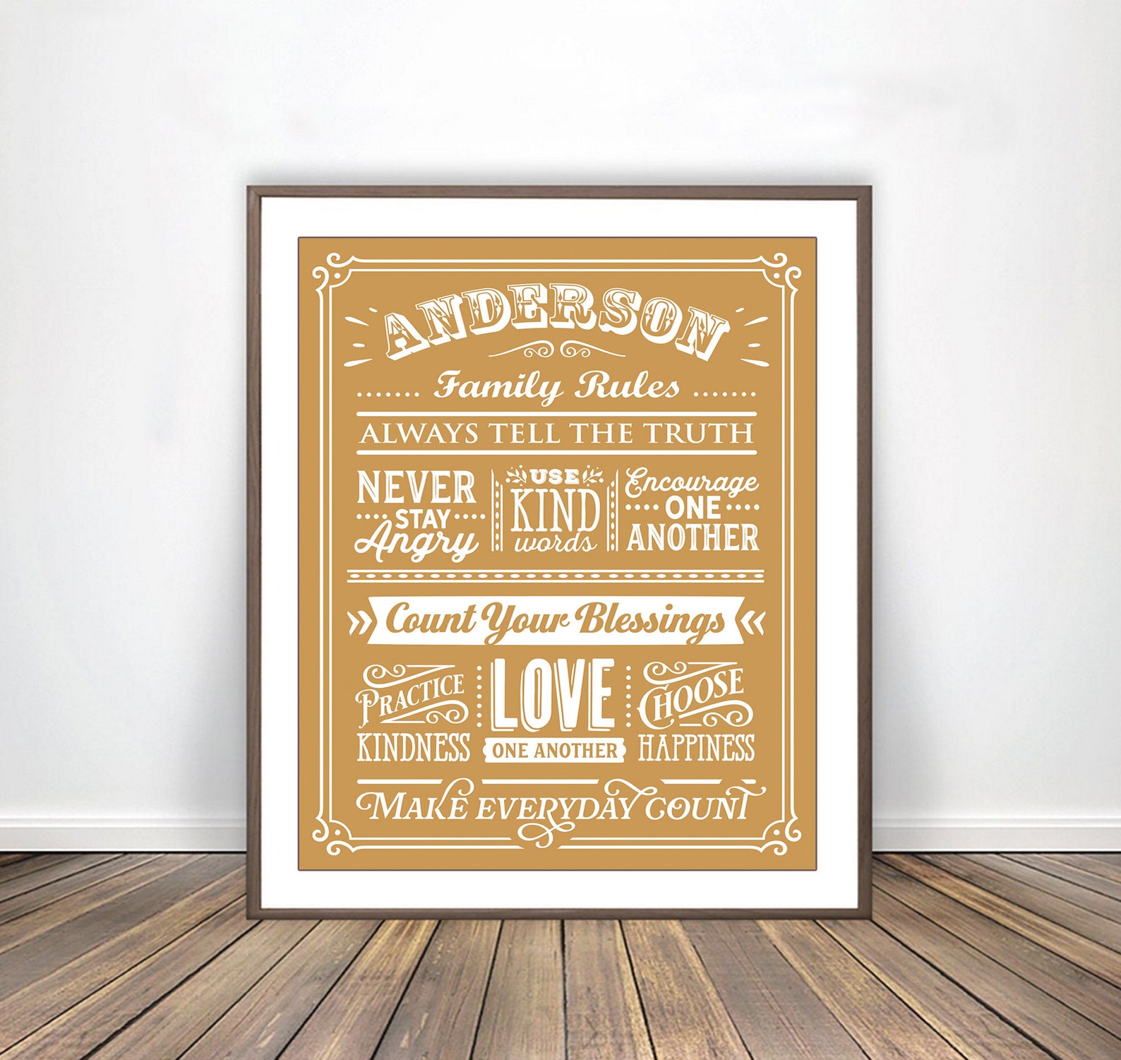 Personalized Family Rules Wall Art PRINT Custom Family Rules Etsy