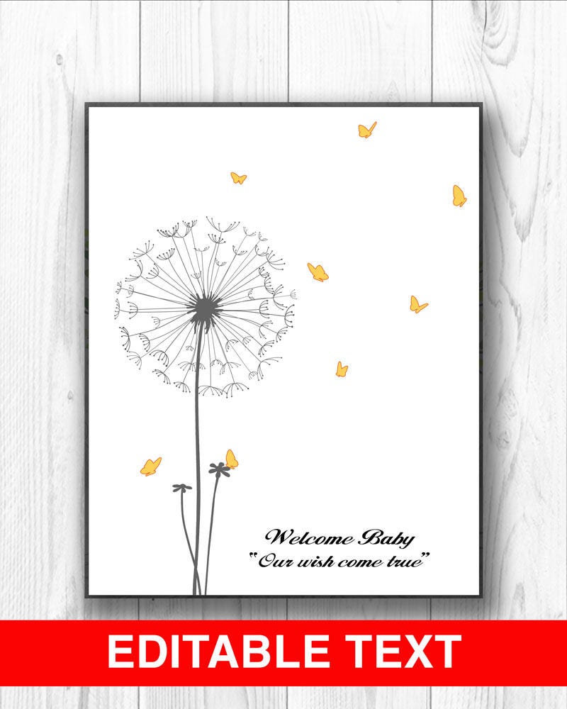 Dandelion Baby Shower Thumb Print
