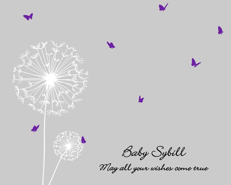 Personalized Baby Shower Guest Book Dandelion Wishes Etsy