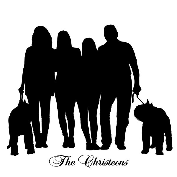 Custom Silhouette from YOUR Photo, Personalized Family Silhouette Print, Gift for Mom Dad Mother Father Grandma, Printable Digital Wall Art