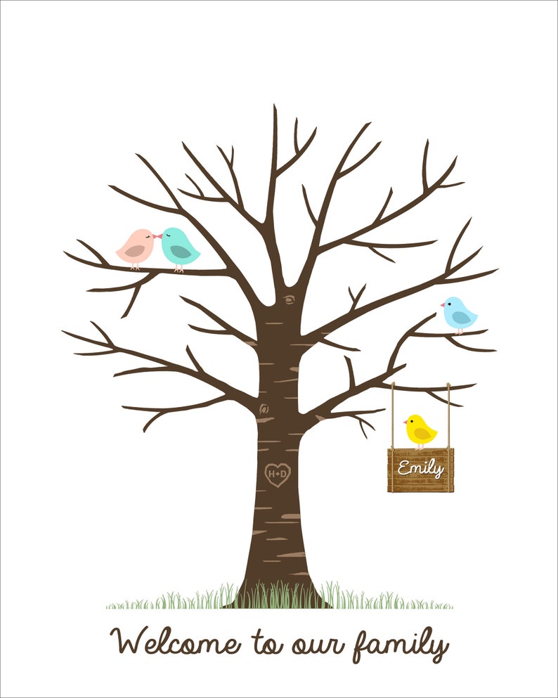 Baby Shower Guest Book Ideas Fingerprint Guest Book Tree With Etsy