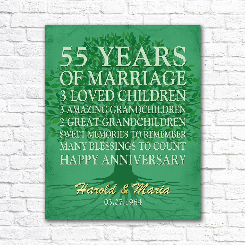 55th anniversary gift 55 years anniversary personalized | Etsy