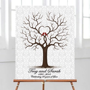 Custom 25th Anniversary Print Silver Wedding Guest Book Alternative Personalized ANY Year Anniversary Sign PRINTABLE Fingerprint Party Gift