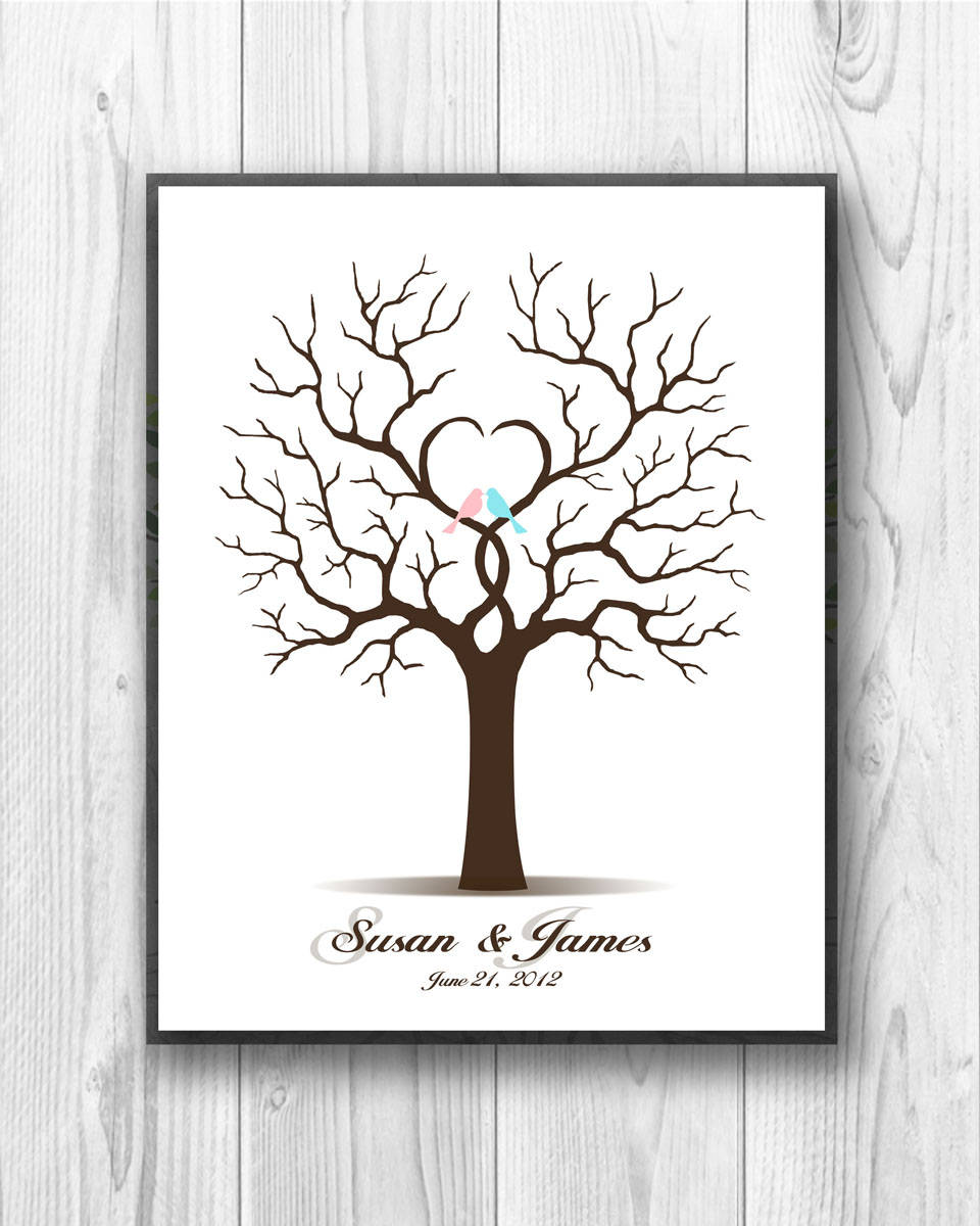 Wedding Guest Book Wedding Guestbook Custom Wedding Tree Etsy