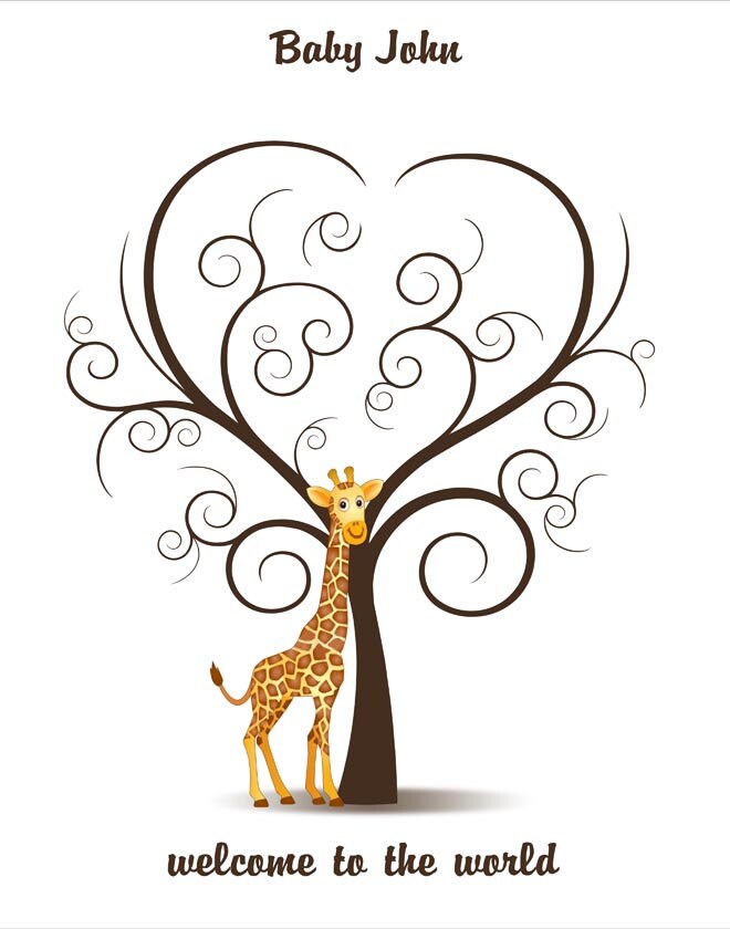 Baby Shower Guest Book Giraffe Finger Print Guestbook Etsy Baby Shower Guest Book Giraffe Finger Print Guestbook Etsy