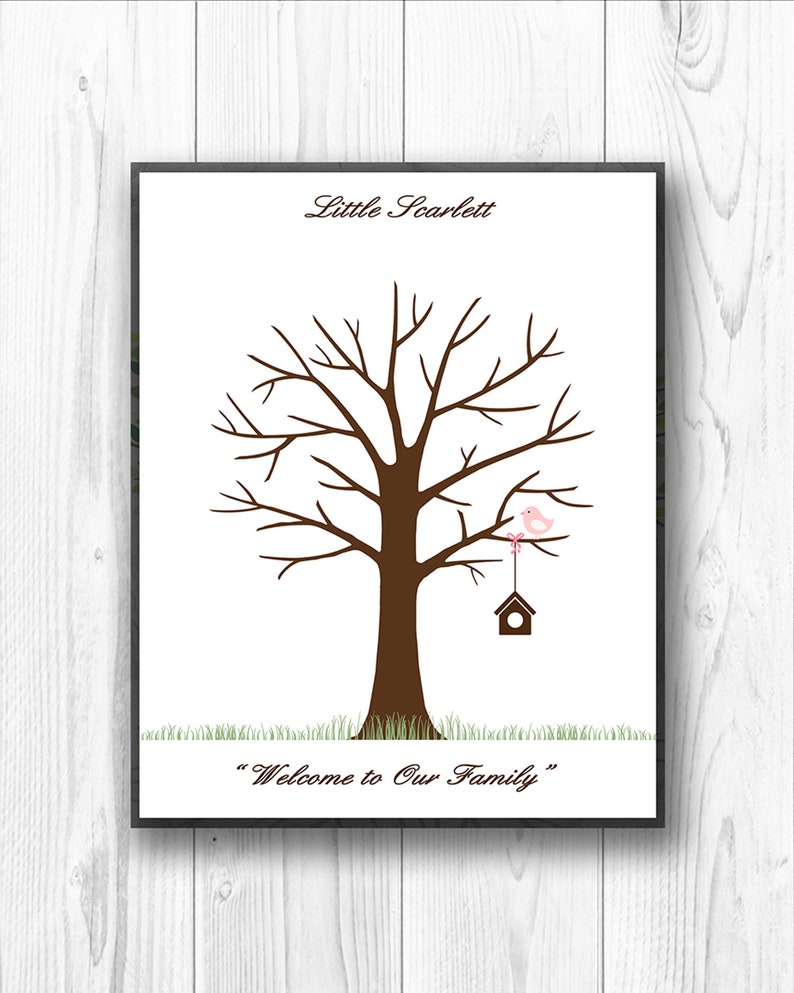 Baby Shower Guest Book Baby Shower Fingerprint Tree Etsy Baby Shower Guest Book Baby Shower Fingerprint Tree Etsy