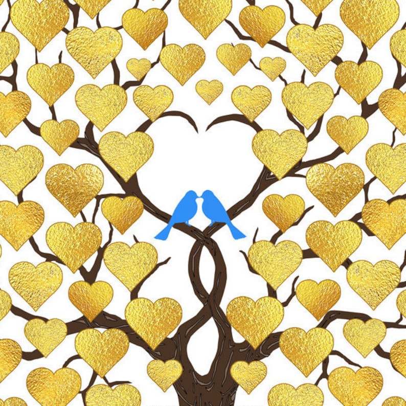 50th Anniversary Gift 50th Wedding Guestbook Personalized Gold Anniversary Gold Wedding Guest Book Anniversary Tree DIGITAL PRINTABLE FILE