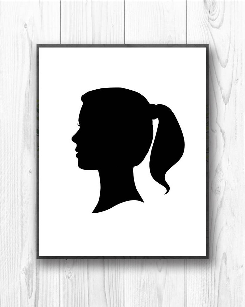 Custom Silhouette Portrait From Your Photo PRINTABLE Kids | Etsy