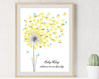 Fingerprint Baby Shower Guest Book Alternative Printable